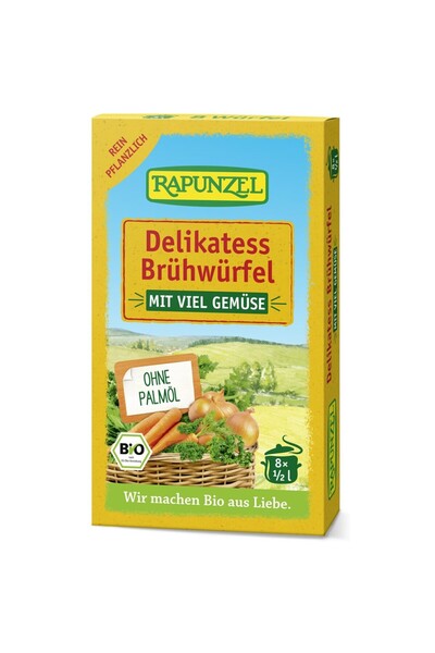 Rapunzel Delikatess cuburi de supă de legume bio, 8 bucăți, 80g