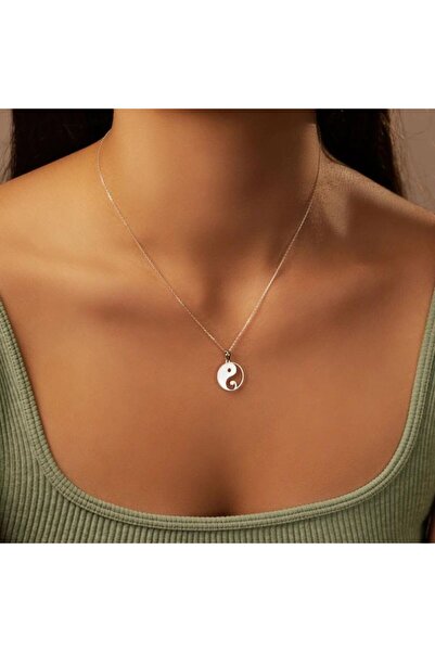 925 Ayar Gümüş Yin Yang Figürlü Kolye