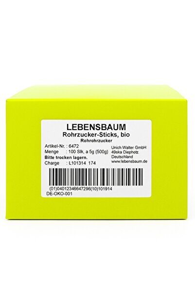 Lebensbaum Zahăr crud din trestie de zahăr, pliculețe, 100x5g bio, 500g