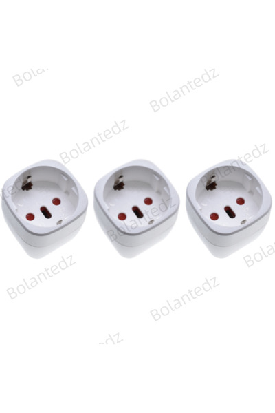 Choice6 3pcs white Bolantedz Euro to C14 3 pins Plug Adapter 10A 250V EU Germ...
