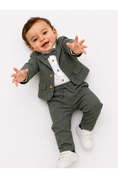 tinytrends Costum cu papion pentru bebeluși băieți