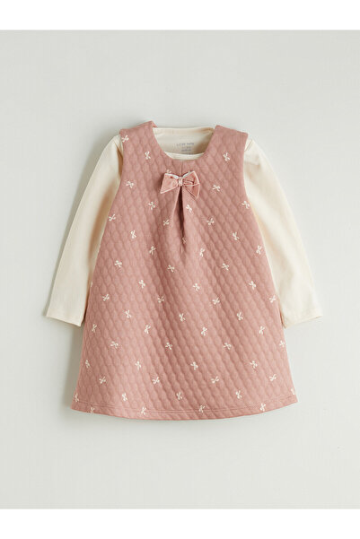 LC Waikiki Peak New Season Bow Printed Baby Girl Dress and T-Shirt
