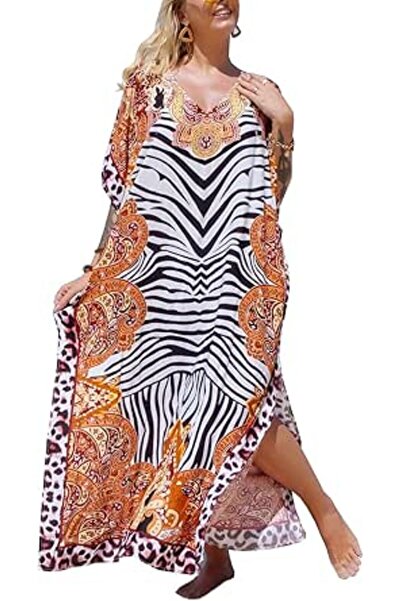 GENERAL Women Roomy Nightgown Long Loungewear Kimono Cardigan Beach Dress Bik...