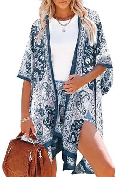 Moss Rose Women's Beach Cover up Swimsuit Kimono Cardigan with Bohemian Flora...
