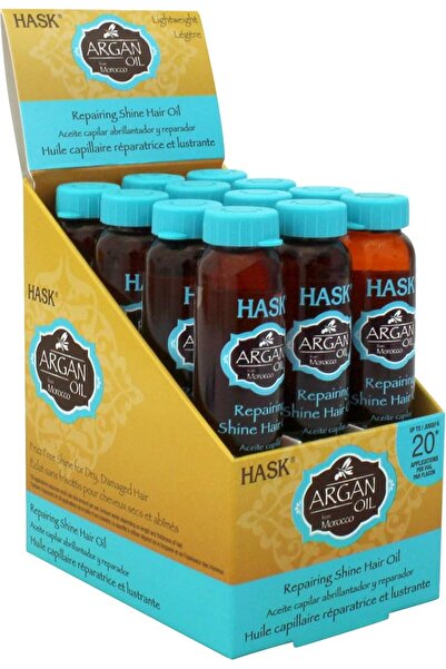 HASK Argan Repairing Hair Oil - 12 shine Oil Vials for shine and frizz contro...