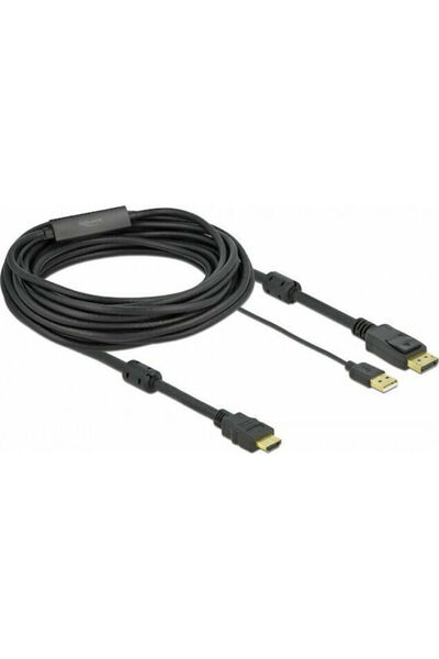 DELOCK Καλώδιο DisplayPort αρσενικό - HDMI αρσενικό 7μ Μαύρο (85967)