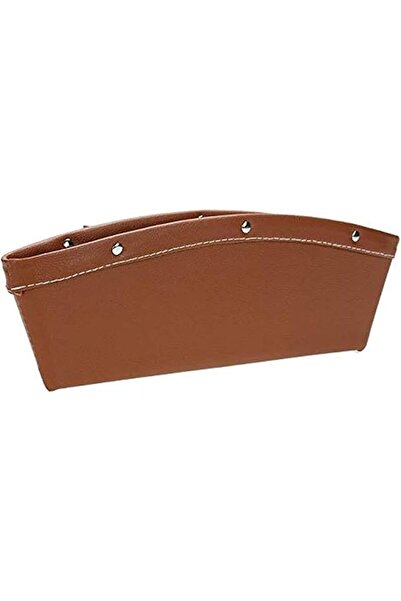 SULFAR PU Leather Car Pocket Organizer Seat Console Gap Filler Side,1Pack Brown