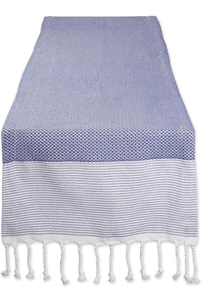 DII Bordered Dobby Woven Table Runner, 15x108, Gray