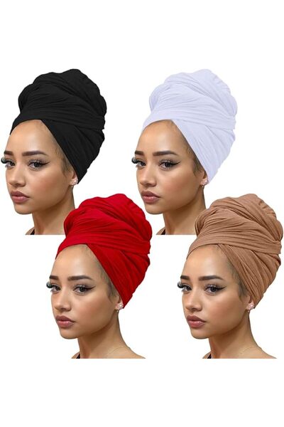 kachanaa أوشحة رأس من الجيرسيه المطاطي، أغطية رأس، أوشحة شعر بلون واحد، ناعمة...