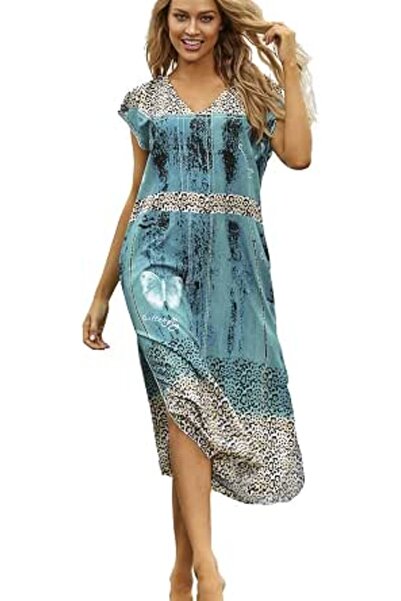 YouKD Women's Long Kaftan Maxi Bohemian Dress Beach Coverup Robe Roomy Kimono...