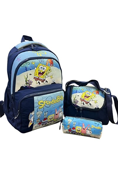 COUPELLA Set of 3 Animated Themed Primary School Lunch Bags with Pencil Holde...