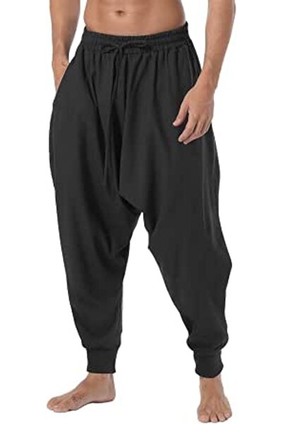 GENERAL AITFINEISM Men Harem Pants Comfortable Elastic Waist Pants Fashion So...