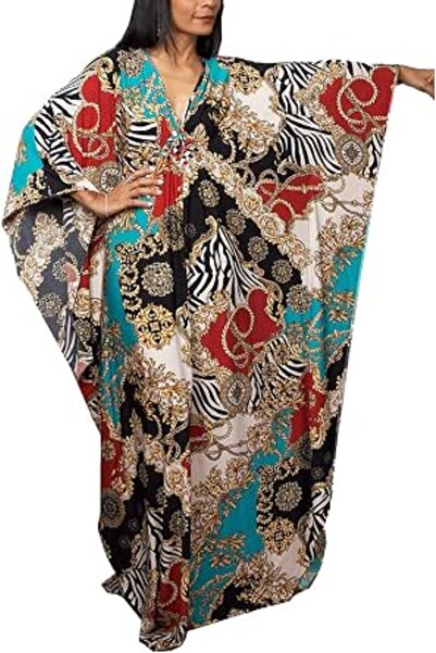 GENERAL Women Bohemian Kaftan Maxi Loungewear Nightgown Kimono Oversized Slee...