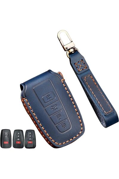 Generic Leather Car Key Case for To-yo-ta RAV4, Handmade Car Key Case with Ke...