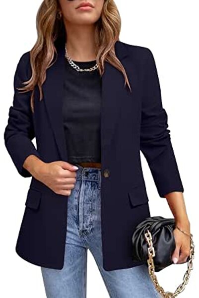 Crazyflie CRAZY GRID Womens Casual Blazer Jacket Long Sleeve Open Front Work ...