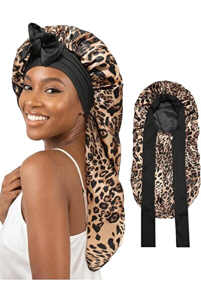 AWAYTR womens Double Layer Long Satin Bonnet Long Satin Bonnet (pack of 1)