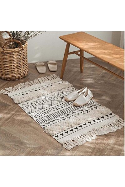 GENERAL Cotton Rug Tufted Cotton Rug Washable Retro Rug Hallway Rug with Tass...