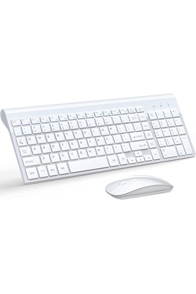 SYOSI Wireless Keyboard and Mouse Ultra Slim Combo, 2.4G Silent Compact USB M...