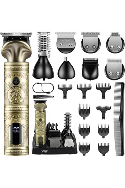 VGR Beard Trimmer Kit for Men Rechargeable Professional,6 in 1 Cordless Hair ...