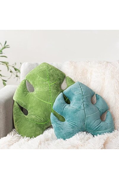 GENERAL AELS Set of 2 3D Leaves Decorative Throw Pillows, 18"& 14" Monstera D...