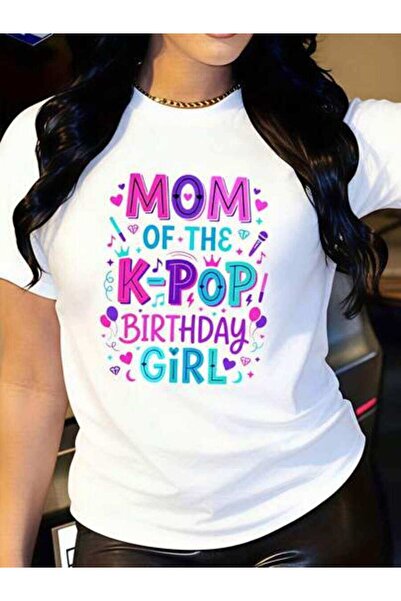 23ERVA Summer Outfit Women, Mom Of The K-Pop Girl T-Shirts, Funny Vintage T-S...