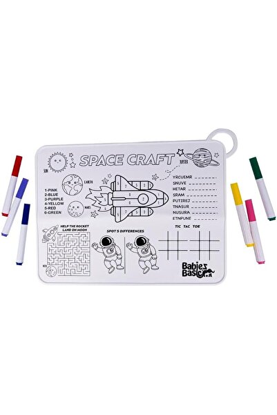 Babies Basic Reusable Silicone Colouring Mat with Pens and Travel Case - Game...