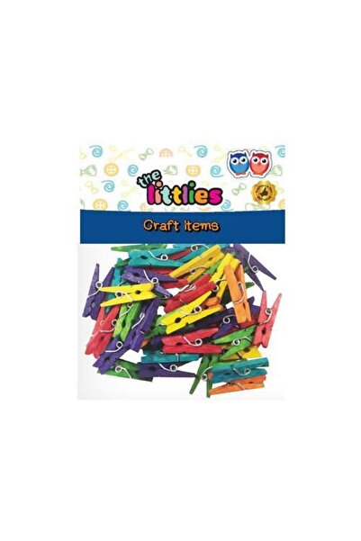 MC Micostore Carlige de lemn colorate 25mm 4 clesti craft