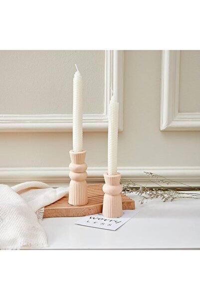 Denique Ceramic Candle Holders Set of 2, Creative Modern Knot Candlestick Hol...