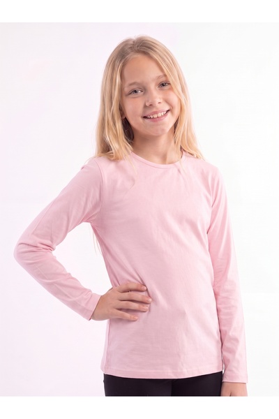 FYK KİDS Girl's Basic Solid Color Long Sleeve Sweatshirt
