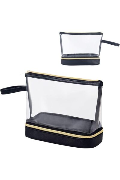 NALACAL Transparent Makeup Travel Organizer for Women, Clear PVC Cosmetic Bag...