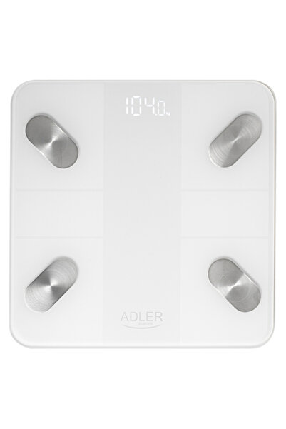 adler Έξυπνη ζυγαριά μπάνιου Tuya Bluetooth με ανάλυση σώματος, 180 κιλά, Λευκή