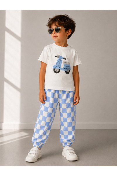 Erkek Çocuk Pamuklu T-shirt Eşofman Takım