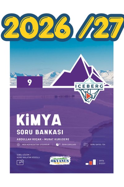 Okyanus Yayıncılık Okyanus yay. İceberg 9.Sınıf Kimya Soru Bankası 2026 -2027...