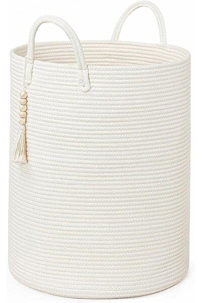 HI-FINE Woven Rope Basket with Handle, Extra Large 21.6 x 13.8 Inches Blanket...