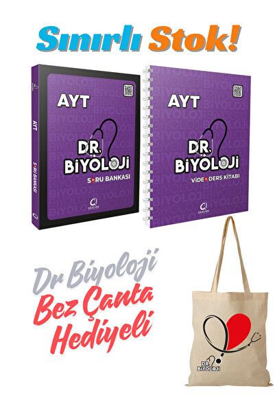 Oksijen Yayınları Dr Biyoloji Bez Çanta Hediyeli! AYT Video Ders Kitabı ve AY...