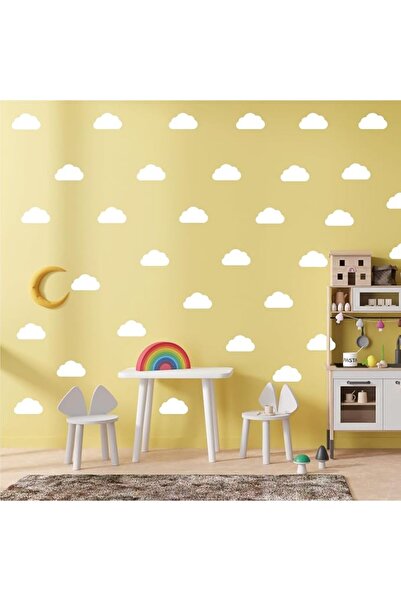 GENERAL Clouds Wall Sticker Peel and Stick - White Cloud Wall Decal for Boys ...