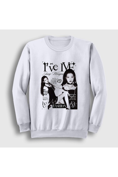 Presmono Unisex White Jang Wonyoung K-Pop Ive Sweatshirt 619963Tt
