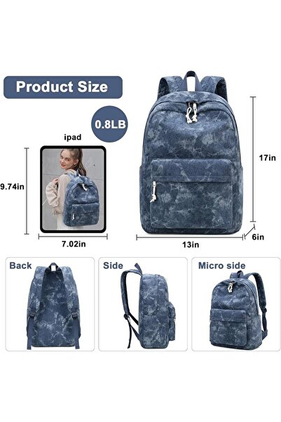 BTOOP School Backpack for Teens Large Corduroy Bookbag Lightweight Girls Boys...