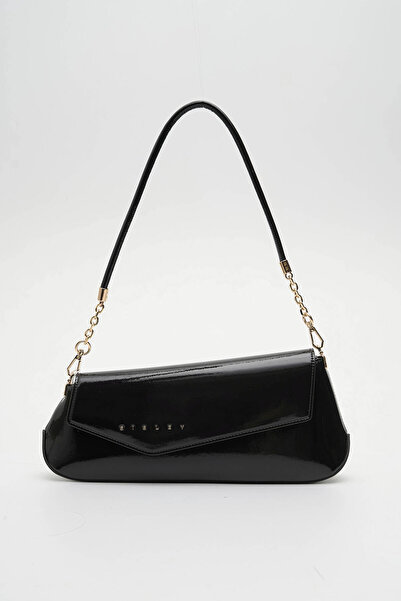 Sisley Women's Shoulder Bag Patent Leather Black Sly454
