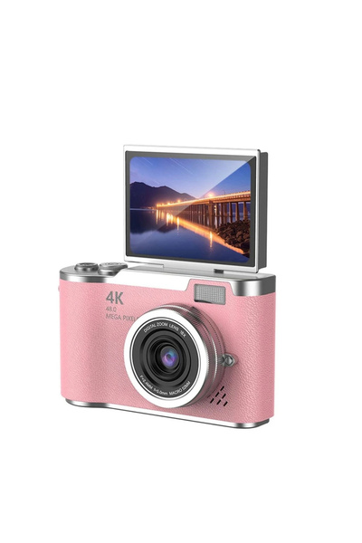 RAYLAX 4K Dijital Fotoğraf Makinesi 48MP Flip Ekran 18X Zoom Flaşlı Türkçe Menü Vlog Kamerası