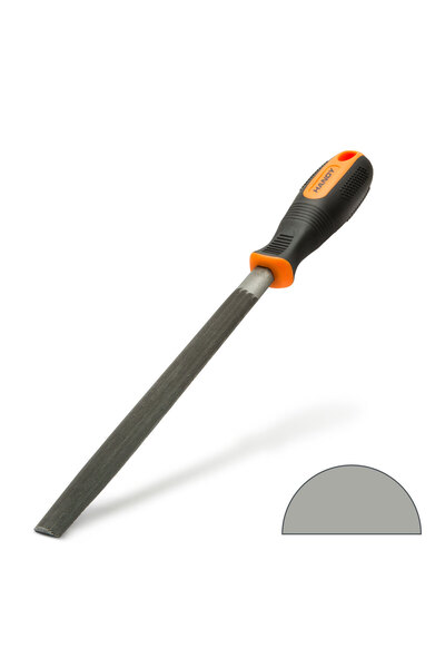 Alista Home Half-round file for metal, 200 mm with ergonomic handle, double c...