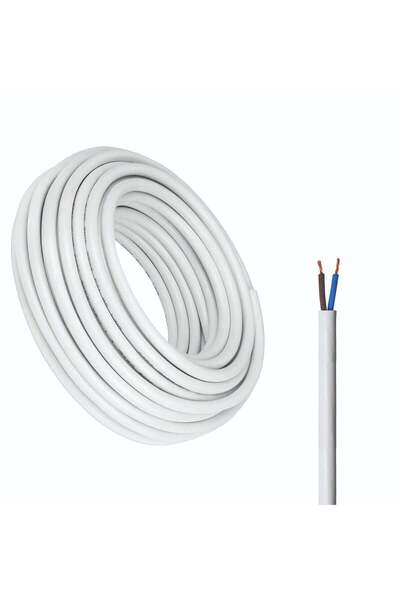 Duravel Electrical Cable Wire, White PVC Insulated, Round Flexible Power Cord...