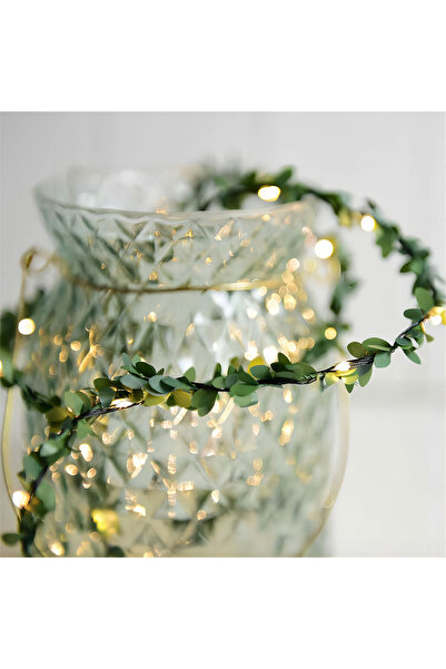 Alista Home Ghirlandă LED, decor cu frunze, 1m, 10 LED-uri, lumină caldă, 2 x...