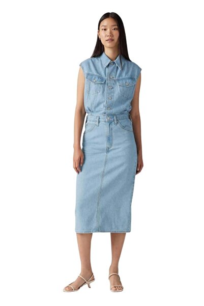 Levi's ® Iconic Sleeveless Φόρεμα Τζιν 001WF-0002 – Blue - m