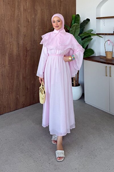 Hazamoda Ezel Cape Dress Pink