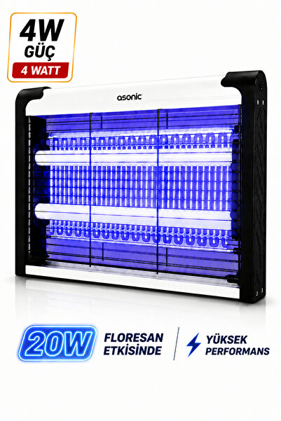 RAYLAX Elektrikli UV Sinek Öldürücü 4W UV Tüp 20W Yüksek Performanslı Sivrisi...