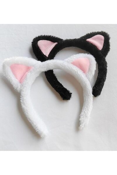 GENERAL 2Pcs Cat Ears Headband, Soft Cat Ears Hairband, Fuzzy Headband, for S...