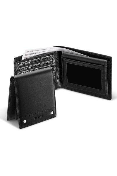 VULKIT Men's Wallet Genuine Leather RFID Blocking Bi-fold Wallets with Double...