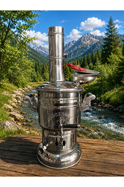 SEMAVER Sözenler tek musluklu 5 LT sobalı krom malzemeli çay semaveri