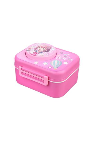 ZÜMHA Girl's Princess Patterned Lunch Box – Pink Lockable Lunch Box, School L...